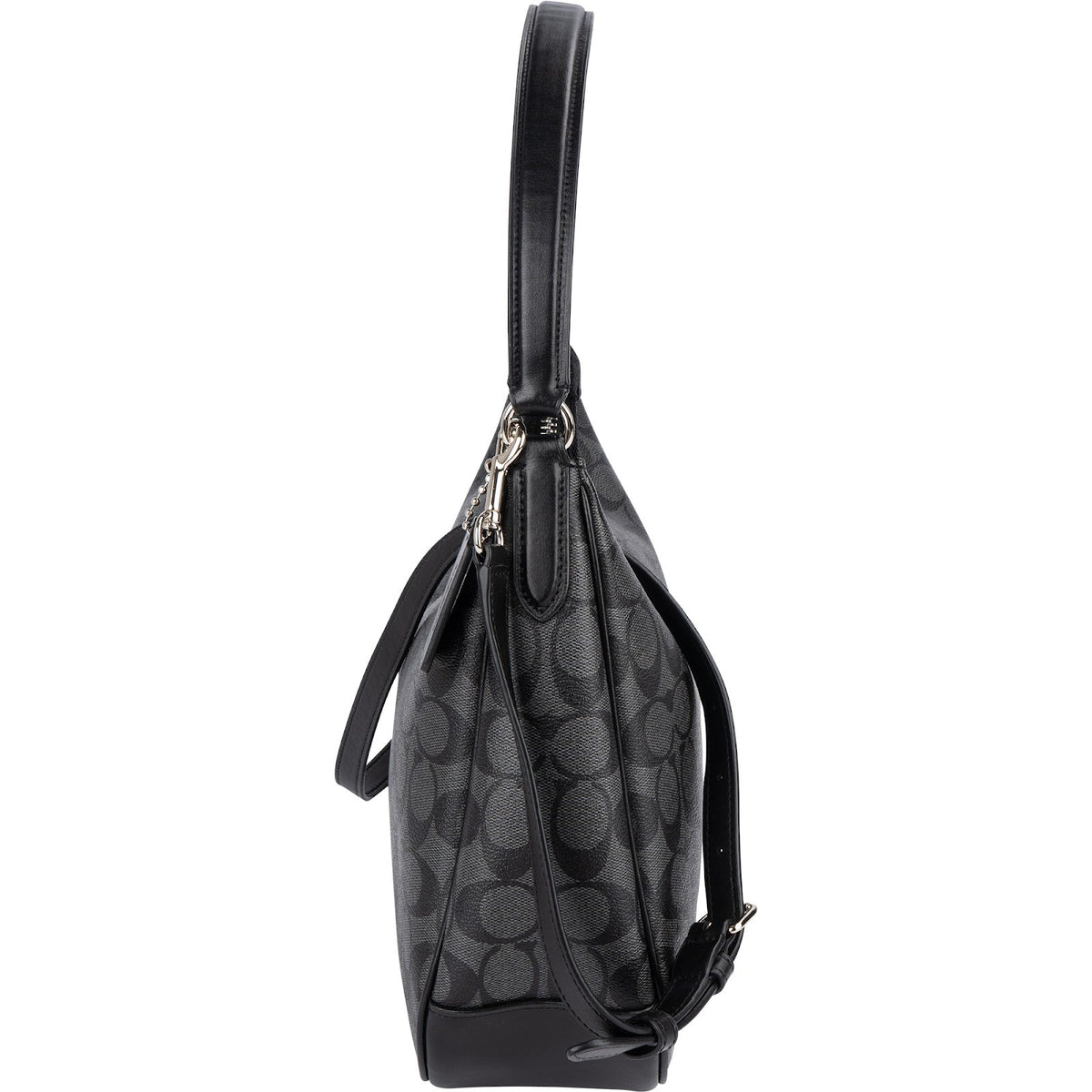 Coach Monogram Signature Black Hobo Shoulder Bag